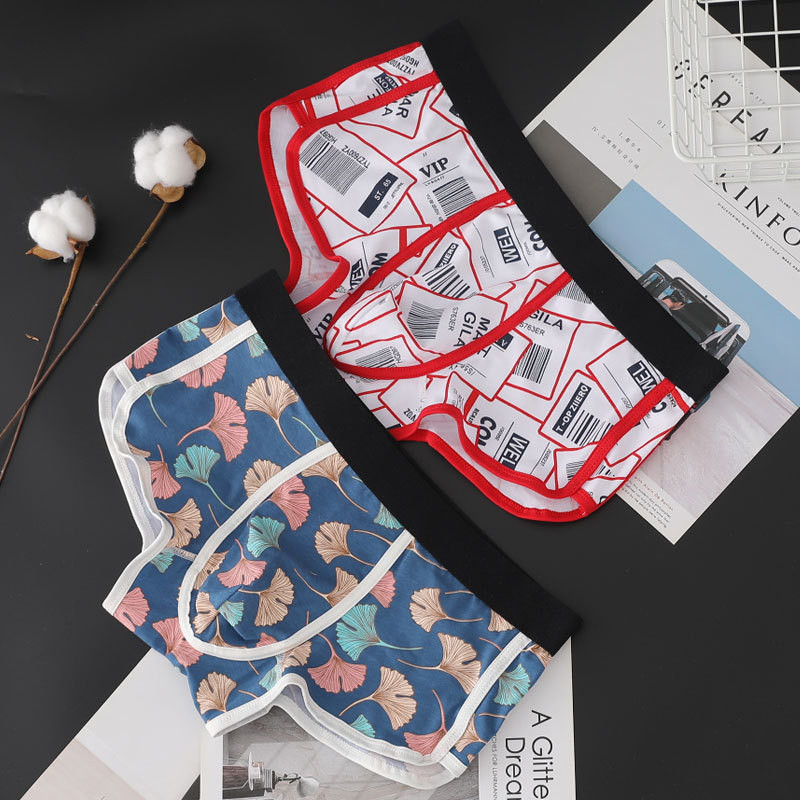 Sügis- ja Talvine uus Cross Border noorte meeste puuvillane bokseri aluspesu hingav puuvillane keskmise vöökohaga kahekihiline mood Aro püksid