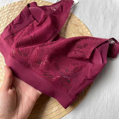 Prantsuse vesti tüüp ühes tükis õmblusteta aluspesu naiste U-kujuline pits ilus seljaosa Mugav spordirinnahoidja