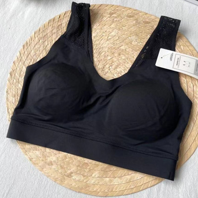 Prantsuse vesti tüüp ühes tükis õmblusteta aluspesu naiste U-kujuline pits ilus seljaosa Mugav spordirinnahoidja