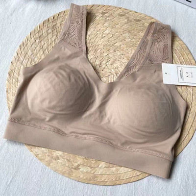 Prantsuse vesti tüüp ühes tükis õmblusteta aluspesu naiste U-kujuline pits ilus seljaosa Mugav spordirinnahoidja