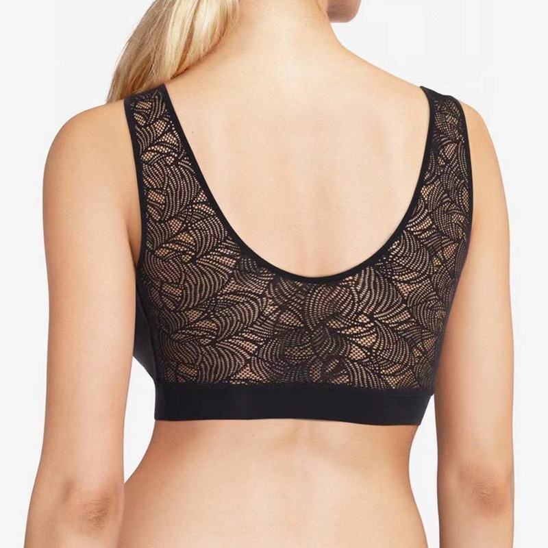 Prantsuse vesti tüüp ühes tükis õmblusteta aluspesu naiste U-kujuline pits ilus seljaosa Mugav spordirinnahoidja