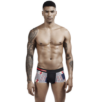 SEOBEAN Boxeri în carouri Chiloți pentru bărbați Chiloți cu model de modă Lenjerie de corp sexy pentru bărbați
