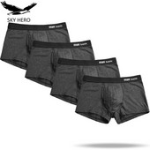 4 τμχ/Lot Ανδρικά βαμβακερά μπόξερ Εσώρουχα Σορτς Ανοιχτό Μπροστινό Ανδρικό Εσωρούχο Κοντό Αναπνέον Μπόξερ Αρχική Σώβρακο Ανδρικά Εσώρουχα