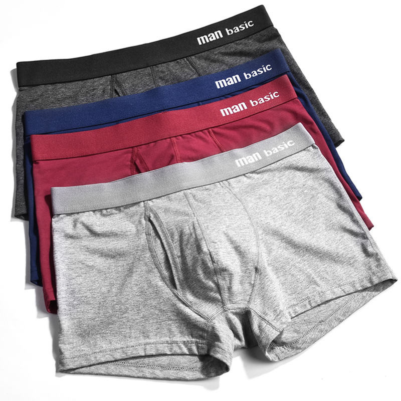 4 τμχ/Lot Ανδρικά βαμβακερά μπόξερ Εσώρουχα Σορτς Ανοιχτό Μπροστινό Ανδρικό Εσωρούχο Κοντό Αναπνέον Μπόξερ Αρχική Σώβρακο Ανδρικά Εσώρουχα