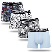 4 τμχ/Παρτίδα Ανδρικά εσώρουχα Ανδρικά σώβρακα Αντρική συσκευασία Σορτς Μπόξερ Ανδρικά σλιπ Σετ εκτύπωσης Μπόξερ σορτς Μεγάλο μέγεθος Λευκό Ανοιχτό Μπλε