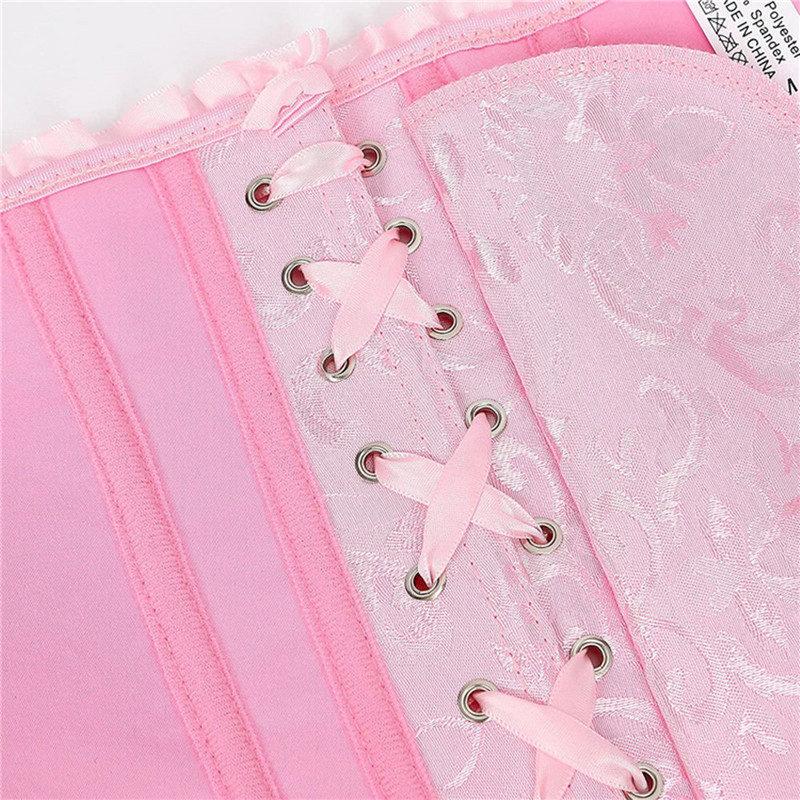 Σέξι κορσέδες μπουστάκια Floral δαντέλα μπλουζάκια για γυναίκες Flower print Vintage κορσέ γοτθικό σατέν Εσώρουχα Κορσελέτα Overbust Plus Size