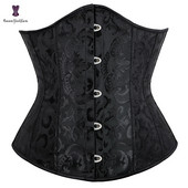 Jacquard Underbust Corset Floral Push Up Boned Bustier Gothique Korsett Για γυναίκες Μπροστινό Busk Gorset Plus Size Korse Σέξι
