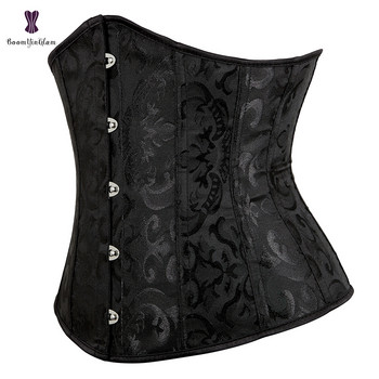 Jacquard Underbust Corset Floral Push Up Boned Bustier Gothique Korsett Για γυναίκες Μπροστινό Busk Gorset Plus Size Korse Σέξι