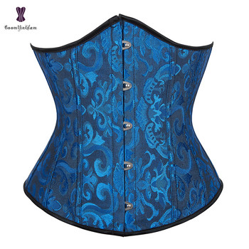 Jacquard Underbust Corset Floral Push Up Boned Bustier Gothique Korsett Για γυναίκες Μπροστινό Busk Gorset Plus Size Korse Σέξι