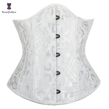 Jacquard Underbust Corset Floral Push Up Boned Bustier Gothique Korsett Για γυναίκες Μπροστινό Busk Gorset Plus Size Korse Σέξι