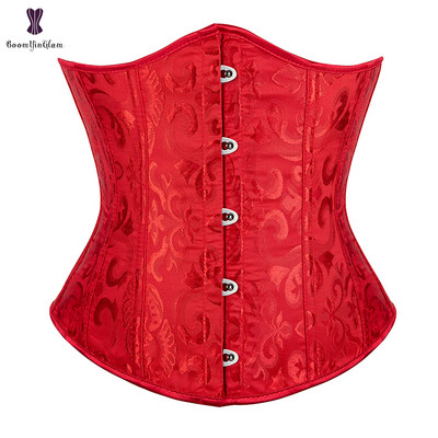 Jacquard Underbust Corset Floral Push Up Boned Bustier Gothique Korsett Για γυναίκες Μπροστινό Busk Gorset Plus Size Korse Σέξι