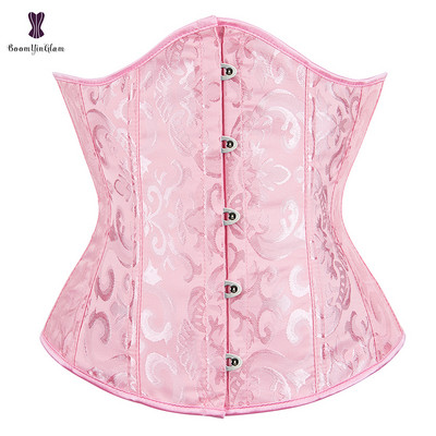 Jacquard Underbust Corset Floral Push Up Boned Bustier Gothique Korsett Για γυναίκες Μπροστινό Busk Gorset Plus Size Korse Σέξι
