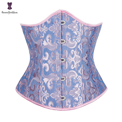 Jacquard Underbust Corset Floral Push Up Boned Bustier Gothique Korsett Για γυναίκες Μπροστινό Busk Gorset Plus Size Korse Σέξι