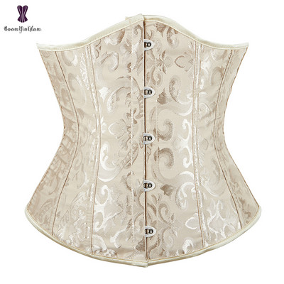 Jacquard Underbust Corset Floral Push Up Boned Bustier Gothique Korsett Για γυναίκες Μπροστινό Busk Gorset Plus Size Korse Σέξι