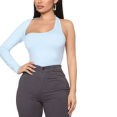 Γυναικείες ρόμπες Σέξι φορμάκι με έναν ώμο Μόδα μονόχρωμο halter Ανώπλατη ολόσωμη φόρμα ψηλής μέσης Σχέδιο ασυμμετρίας