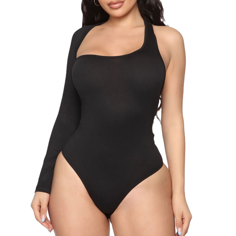 Γυναικείες ρόμπες Σέξι φορμάκι με έναν ώμο Μόδα μονόχρωμο halter Ανώπλατη ολόσωμη φόρμα ψηλής μέσης Σχέδιο ασυμμετρίας