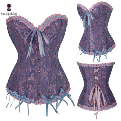 Seksikad naiste steampunk-riided, gooti, suures suuruses korsetid, nööritud, kondiga, rinnakorviga, vöökohalt räige kehakuju korsett S-6XL
