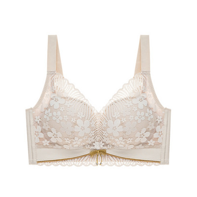 Toamnă Iarnă Fără inel de oțel Lenjerie de corp Piept mic Sutien adunat Confortabil Dantela Mediu Gros Cupă Top Lenjerie moale pentru femei