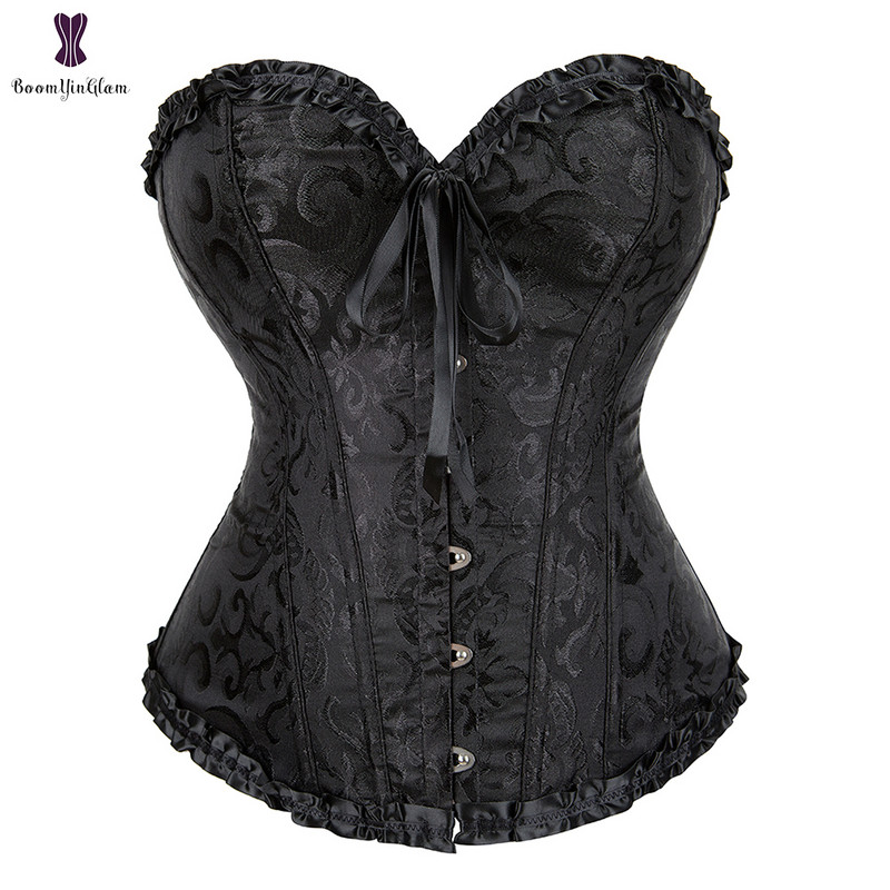 Roheline aprikoosipunane roosa aurupunkkorsett Naiste pesu, tantsukostüümid, lillelised pitsist kondiga korsetid ja rinnapüksid #810