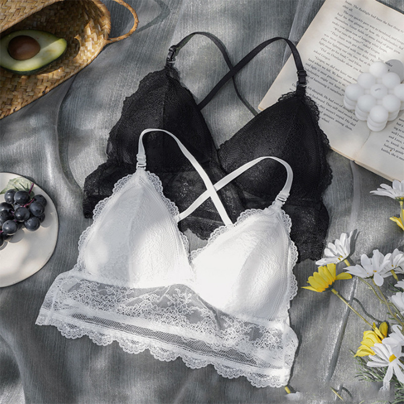 Sutien sexy fără spate din dantelă Deep U Back Back Bralette cupa subțire Sutien Halter moale, fără sudură, elastic, lenjerie de corp Tank Tops Encaje Mujer