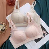 Sutien pentru dama nou, simplu, natural, sexy, fără inel de oțel, lenjerie de corp din dantelă subțire, susținere de sus, susținere a tubului, sâni înfășurați anti-lăsare
