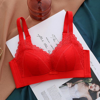 Sutien pentru dama nou, simplu, natural, sexy, fără inel de oțel, lenjerie de corp din dantelă subțire, susținere de sus, susținere a tubului, sâni înfășurați anti-lăsare