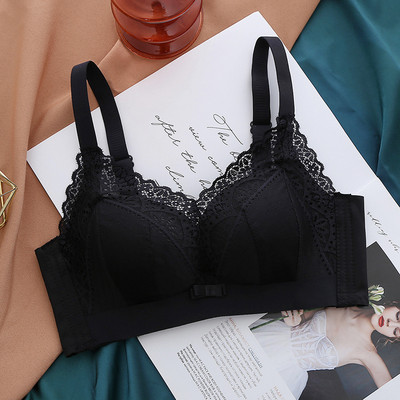 Sutien pentru dama nou, simplu, natural, sexy, fără inel de oțel, lenjerie de corp din dantelă subțire, susținere de sus, susținere a tubului, sâni înfășurați anti-lăsare