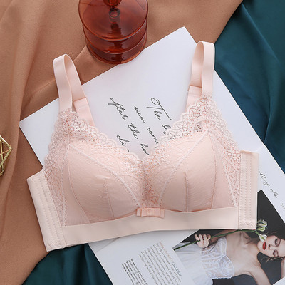 Sutien pentru dama nou, simplu, natural, sexy, fără inel de oțel, lenjerie de corp din dantelă subțire, susținere de sus, susținere a tubului, sâni înfășurați anti-lăsare