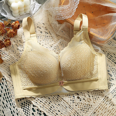 Μαλακό δαντέλα χωρίς ατσάλινο δαχτυλίδι Μικρό στήθος Κοριτσίστικο εσώρουχο Λεπτό κύπελλο Αναπνεύσιμο Άνετο περιστασιακό σωλήνα συγκέντρωσης Κορυφαίο σέξι σουτιέν