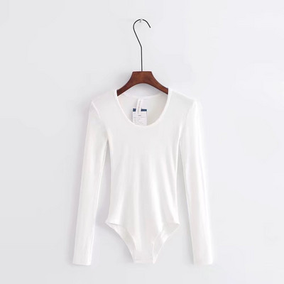 4 culori tricouri de bază elastice cu mânecă lungă sexy body femei tricotat bodycon skinny cămașă solidă barcel toamna playsuit body costum