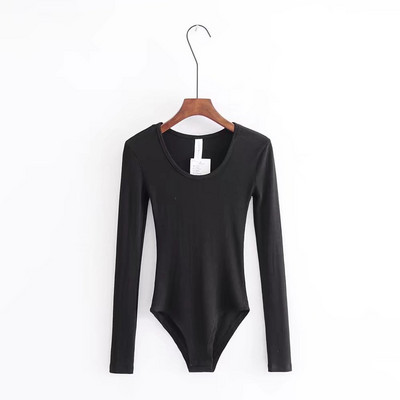 4 culori tricouri de bază elastice cu mânecă lungă sexy body femei tricotat bodycon skinny cămașă solidă barcel toamna playsuit body costum