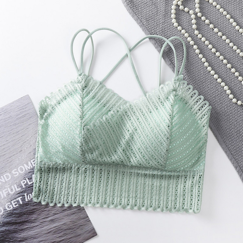 Σουτιέν χωρίς ραφές Γυναικεία Σταυρός λουράκι Ομορφιά Πίσω Κορυφή Εσώρουχα Sexy Pad Push Up Σουτιέν Γυναικεία ασύρματη αναπνέουσα Bralette бюстгальтер