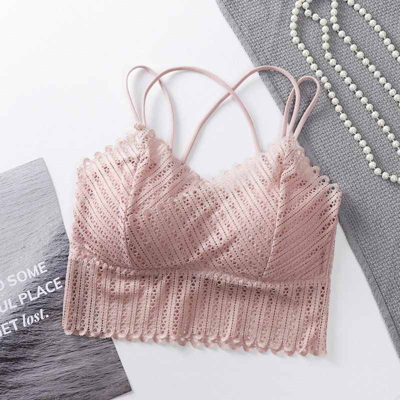 Σουτιέν χωρίς ραφές Γυναικεία Σταυρός λουράκι Ομορφιά Πίσω Κορυφή Εσώρουχα Sexy Pad Push Up Σουτιέν Γυναικεία ασύρματη αναπνέουσα Bralette бюстгальтер