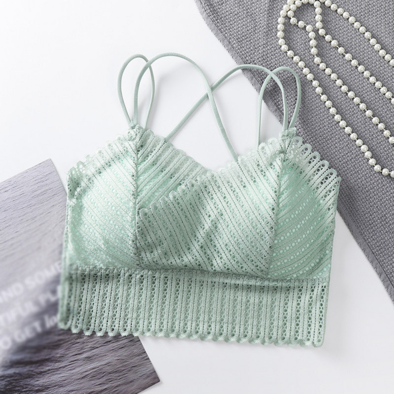 Σουτιέν χωρίς ραφές Γυναικεία Σταυρός λουράκι Ομορφιά Πίσω Κορυφή Εσώρουχα Sexy Pad Push Up Σουτιέν Γυναικεία ασύρματη αναπνέουσα Bralette бюстгальтер