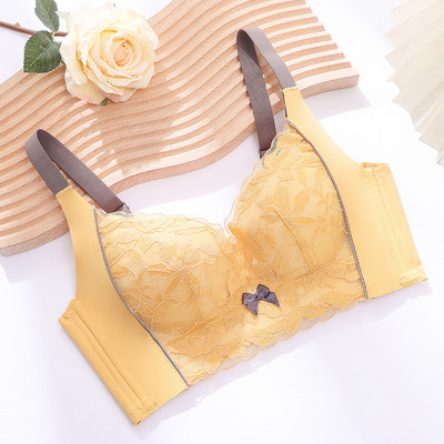 Sutiene pentru femei Sutien cu dantelă solubilă în apă, culori contrastante, fără cusături, sutien cu push up, fără sârmă