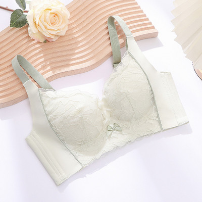 Sutiene pentru femei Sutien cu dantelă solubilă în apă, culori contrastante, fără cusături, sutien cu push up, fără sârmă