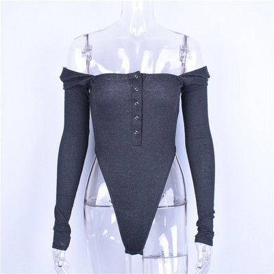 Βαμβακερή κάθετη λαιμόκοψη, σέξι με κουμπιά μακρύ μανίκι, μακρύ μασίφ κορμάκι, γυναικείο κορμάκι μόδας, άνοιξη καλοκαίρι 2019