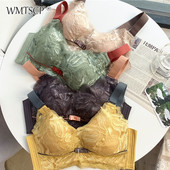 WMTSCP Lenjerie de dama din dantela fara inel de otel, piept mare, mic anti lasare, confortabil, sutien de dama plus size, sutien sexy