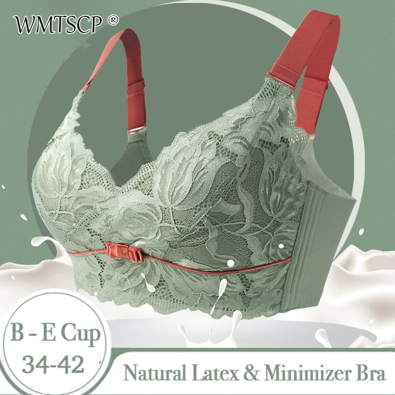 WMTSCP Lenjerie de dama din dantela fara inel de otel, piept mare, mic anti lasare, confortabil, sutien de dama plus size, sutien sexy
