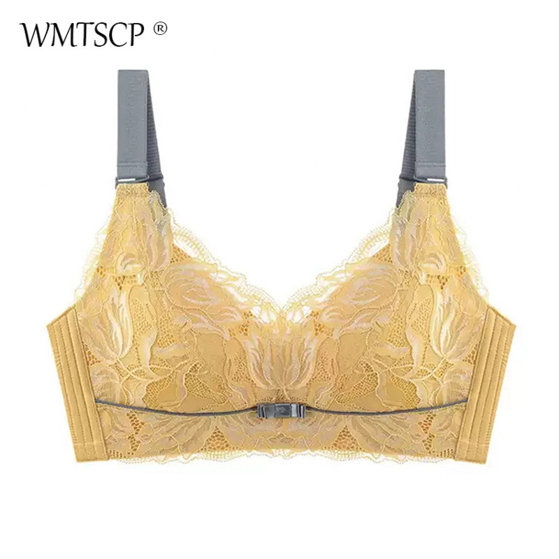 WMTSCP Lenjerie de dama din dantela fara inel de otel, piept mare, mic anti lasare, confortabil, sutien de dama plus size, sutien sexy