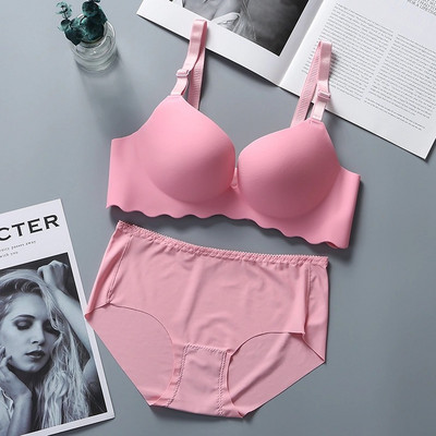 Lenjerie neagră de înaltă calitate Set sutien Push Up pentru femei Sutien gros Sutiene în V adânc Seturi de lenjerie Chiloți sexy Cupa BC