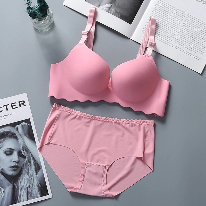 Lenjerie neagră de înaltă calitate Set sutien Push Up pentru femei Sutien gros Sutiene în V adânc Seturi de lenjerie Chiloți sexy Cupa BC