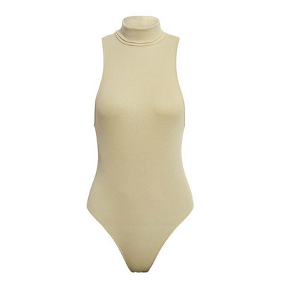 Body tricotat fără mâneci cu guler rotit cu coaste, îmbrăcăminte de stradă pentru femei, toamnă iarnă 2020, salopetă pentru femei, salopetă șic subțire