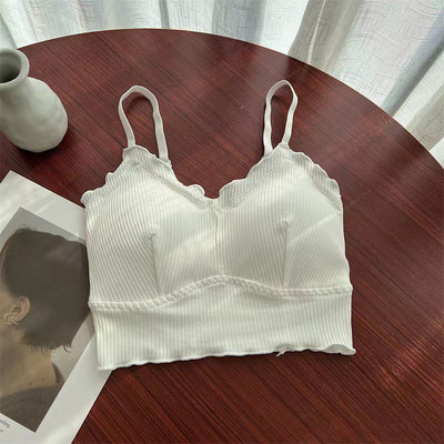Sutien fără sârmă Top cu tub casual Femei Tank Crop Lenjerie de corp pentru femei Camolă dintr-o bucată Sutien fără oase Lenjerie sexy căptușită