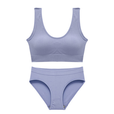 Set de chiloți sutien fără sudură pentru femei Set de lenjerie intima sexy Bralette fără sârmă Lenjerie din bumbac Sutien Push Up pentru femei 2022