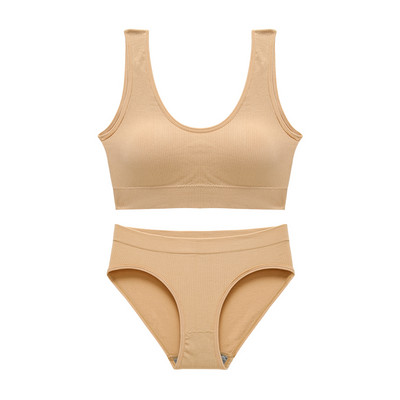 Set de chiloți sutien fără sudură pentru femei Set de lenjerie intima sexy Bralette fără sârmă Lenjerie din bumbac Sutien Push Up pentru femei 2022