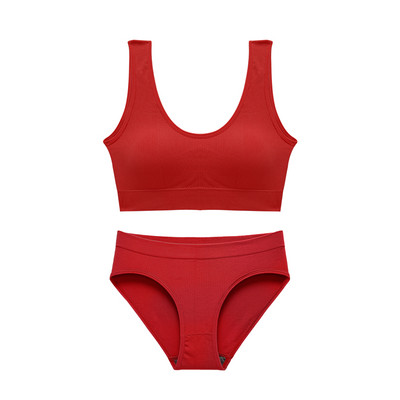 Set de chiloți sutien fără sudură pentru femei Set de lenjerie intima sexy Bralette fără sârmă Lenjerie din bumbac Sutien Push Up pentru femei 2022
