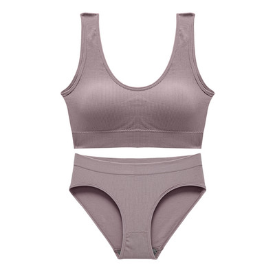 Set de chiloți sutien fără sudură pentru femei Set de lenjerie intima sexy Bralette fără sârmă Lenjerie din bumbac Sutien Push Up pentru femei 2022
