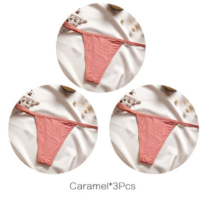 FINETOO M-XL Chiloți de bikini din bumbac T-back Tanga Sexy cu talie joasă Lenjerie de corp pentru femei Chiloți G-String de bumbac Lenjerie feminină 3 buc