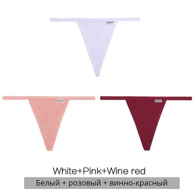 FINETOO 3Pcs/4Pcs Βαμβακερά στρινγκ Γυναικεία σέξι εσώρουχα G-string M-XL Girl σώβρακο Χαμηλό εσώρουχο T-back Γυναικείο εσώρουχο εσώρουχα